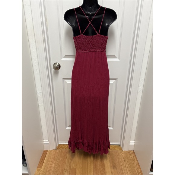 burgundy dress what color nails Berry Maxi Slip Dress